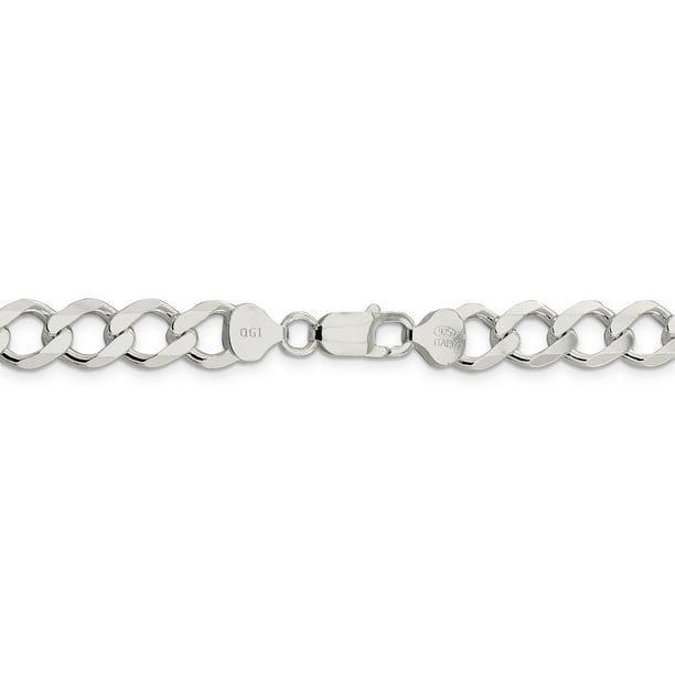 925 Sterling Silver Lightweight Flat Curb Chain Necklace 